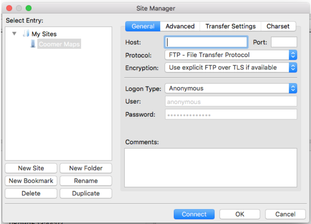 filezilla client ftps setup